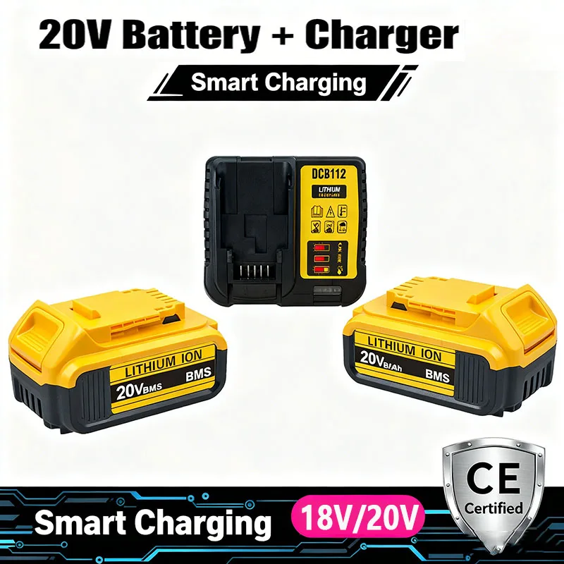 Original for Dewalt 20V Battery,for dewalt 3AH/6AH/8AH  Lithium-Ion Battery,for Dewalt DCB206 Power 