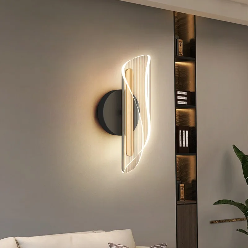 Modern Thin Waist LED Wall Lamp Bedroom Study Restaurant Hotel Bedside Streamer Wall Lamps Living Room Decor Scroll Wall Lights view 4