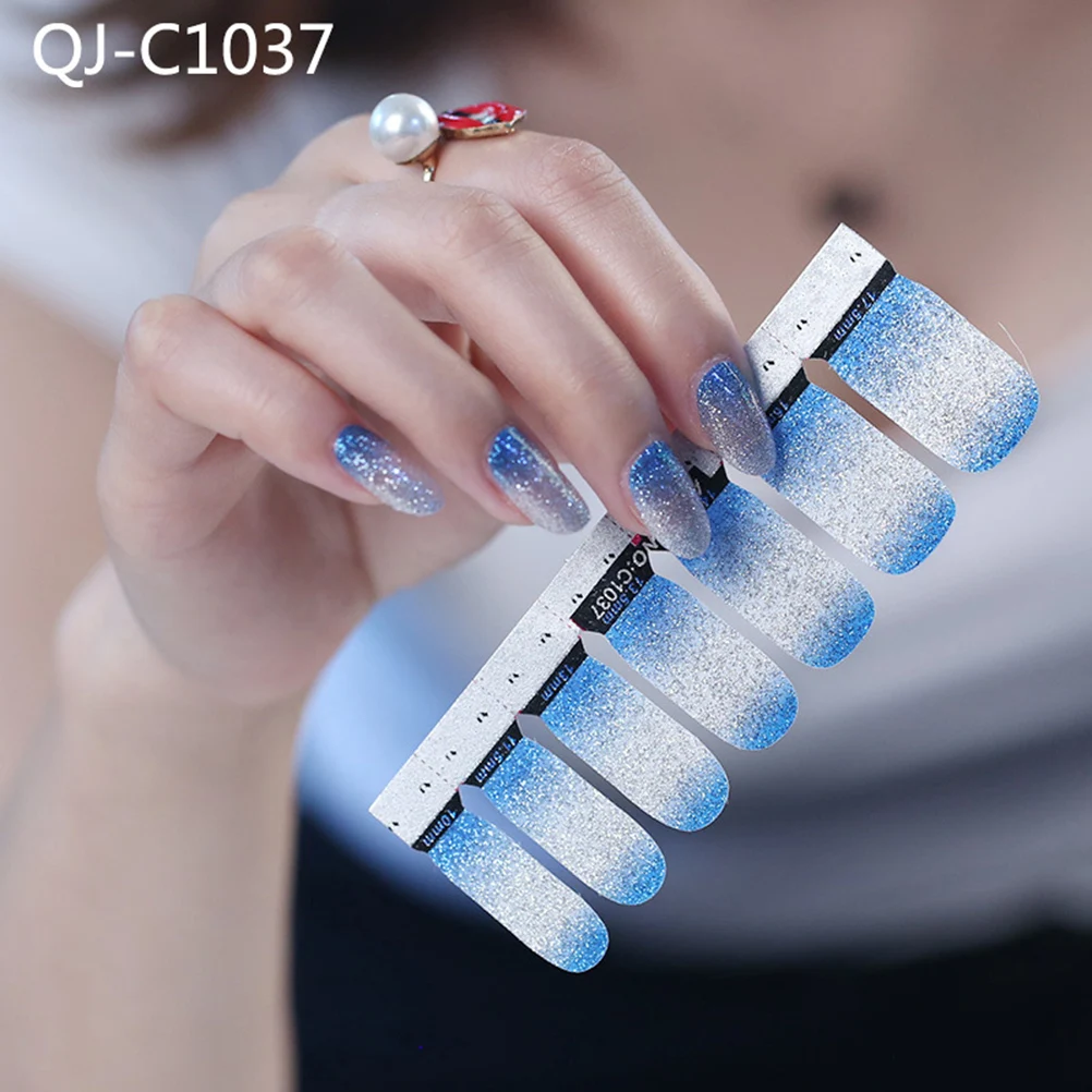 

5 Sets Gradient Nail Stickers Creative Full Paste Decals for Women Fashionable Toe Nail Art Party Birthday Holiday Event