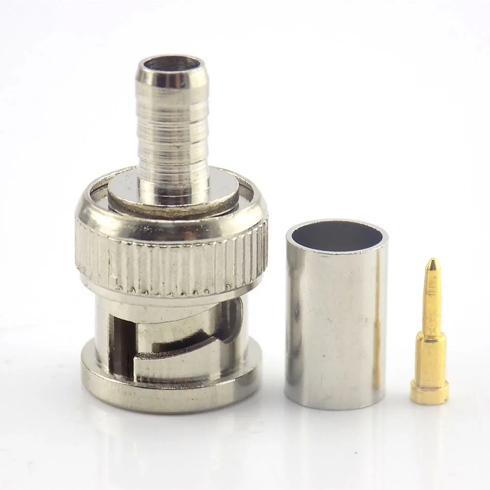 

10 шт. Штекерный разъем BNC 3 в 1 обжимной коаксиальный кабель RG59 bnc Разъем для cctv/ip-камеры/видеокамеры espias C4