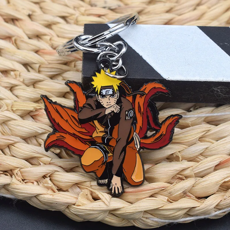 Naruto Kurama Keychain Pendant Anime Two Dimensions Peripherals Kyuubi Metal Key Chain Necklace Pendant Accessories Gift Toys