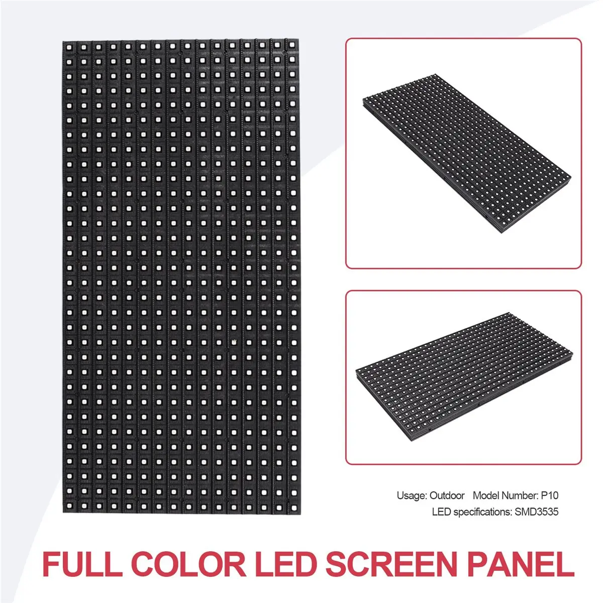 fine 2Pcs P10 Full Color Outdoor LED Module HUB75 SMD3535 32x16 Pixels LED Display Panel 320x160mm 1/4S Driver