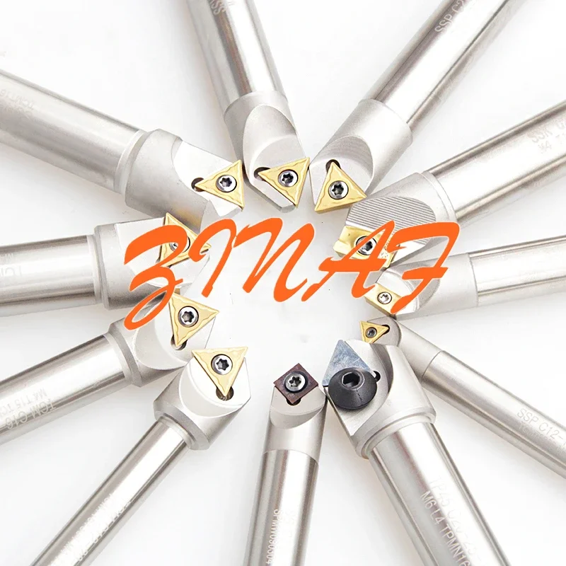 Chamfer Xay Cắt 30 Độ 60 Độ 90 Độ 120 Độ Đầy Đủ CNC Máy Tiện Burr Dao Đôi góc