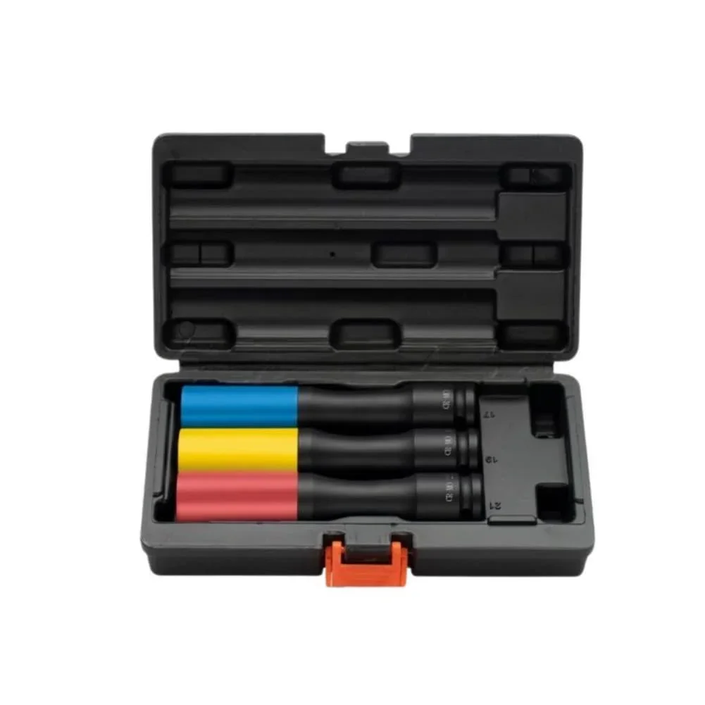 Tire Change Wheel Maintenance 1 2 Drive Socket Set Thin Wall Design Etched Size Markings Thin-Wall Construction