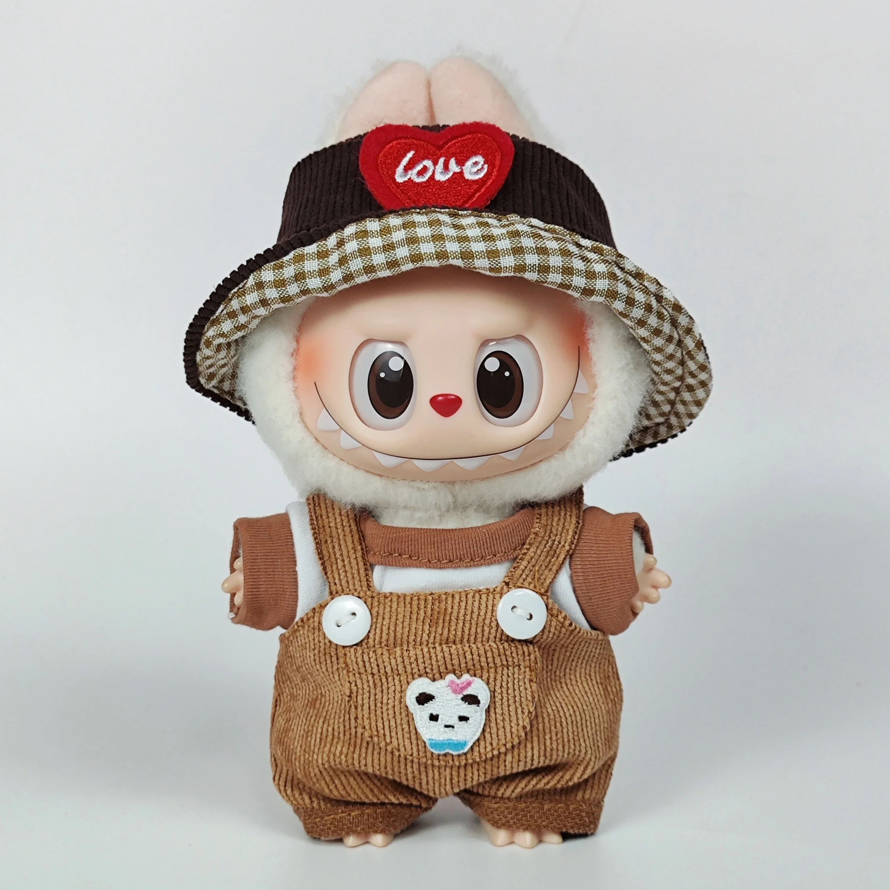 เสื้อผ้าสําหรับเสื้อผ้าตุ๊กตา Labubu และอุปกรณ์เสริม V2 V1 ชุดตุ๊กตาผ้ากํามะหยี่ ชุดเอี๊ยม กางเกง หมวก ของเล่นเด็ก ของขวัญเด็กผู้หญิง