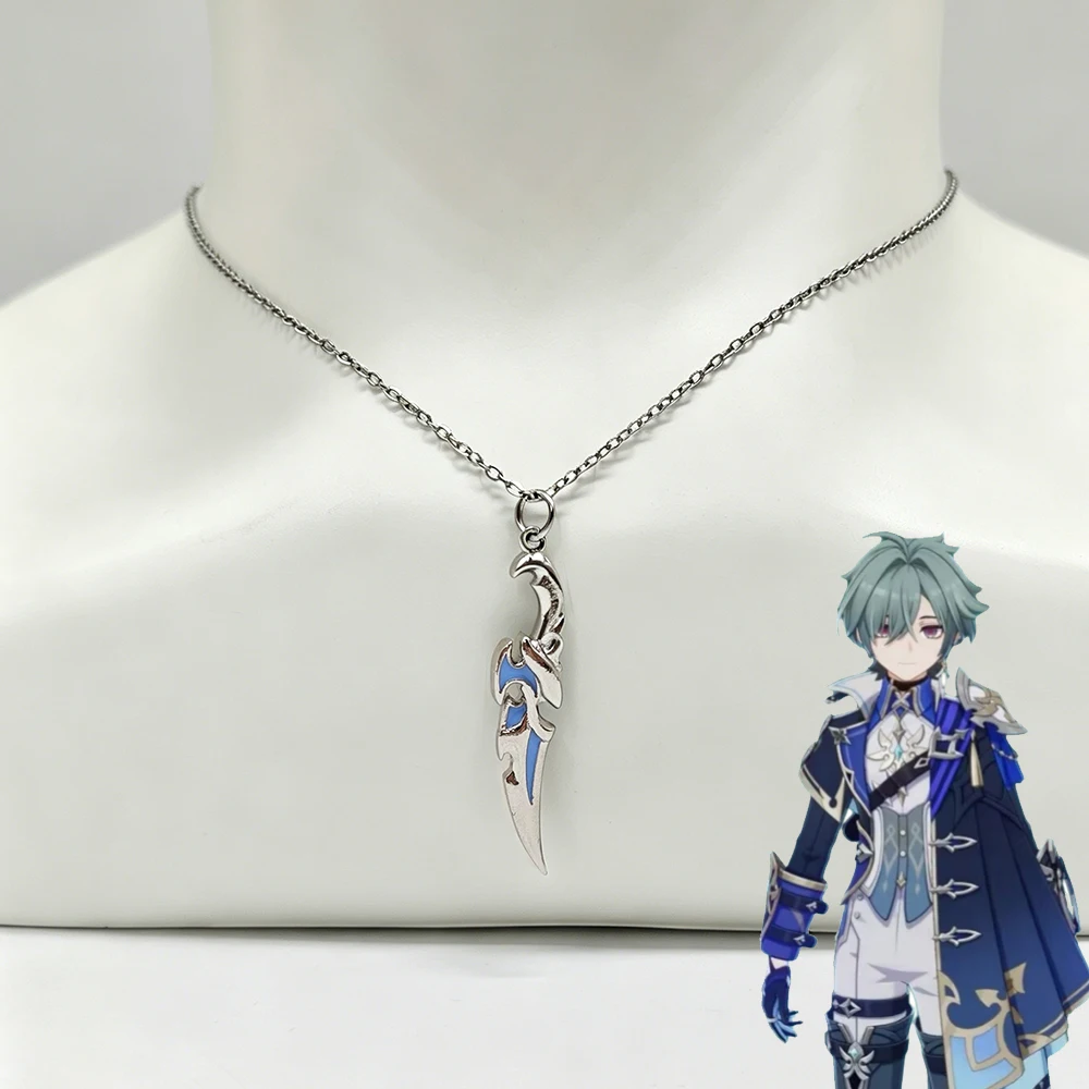 Game Lohen Cosplay Necklace Metal Clavicle Chain Fashion Choker Hip Hop Pendant Unisex Jewelry Accessory Party Prop