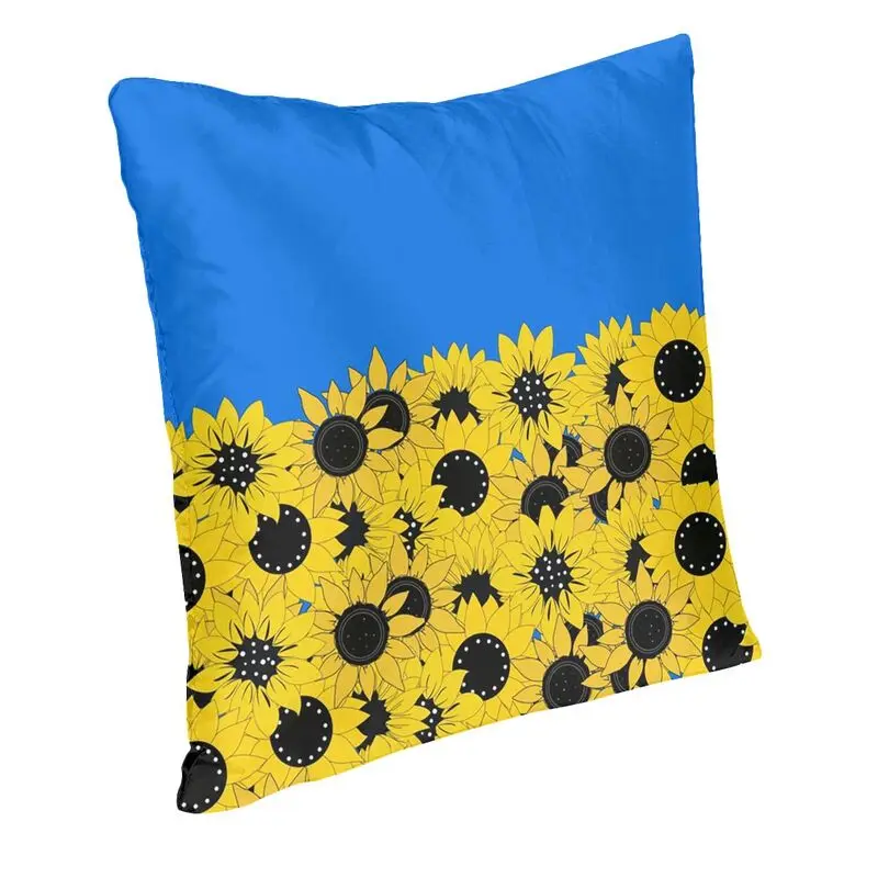 Blue Sunflower Printed Cushion Cover Ukraine Flag Soft Velvet Luxury Pillow Case Decor Home 45x45cm Pillowcases