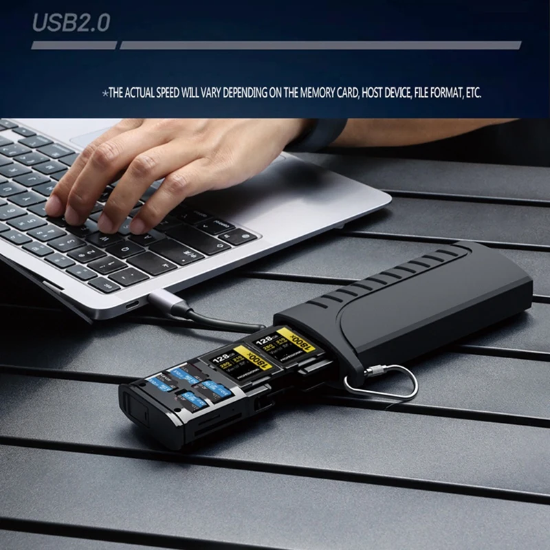 Pembaca kartu SD, DK-10 kecepatan tinggi USB 3.1 tipe-c SD/TF/SIM untuk kamera, ponsel pintar, drone