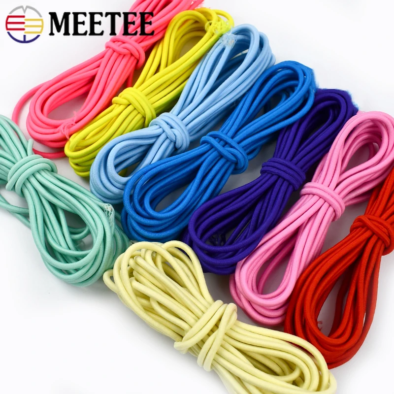 5/10 متر 4 مللي متر السراويل أربطة مرنة مستديرة الملابس زنار الحبال المطاطية هيرباند حقيبة تمتد الحبال DIY بها بنفسك الخياطة اكسسوارات
