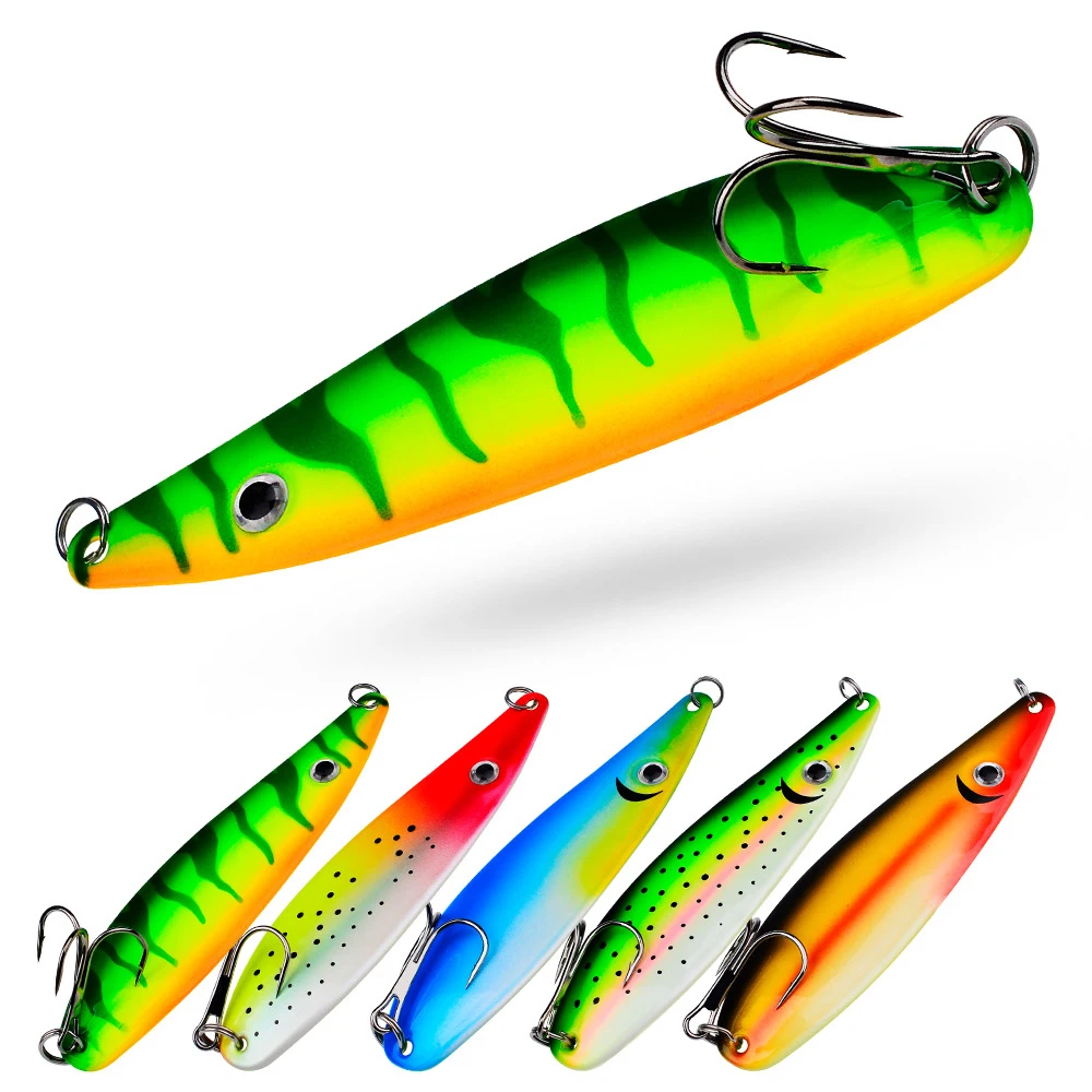 

1pcs Sinking VIB Fishing Lure 11.5cm 18.5g Metal Spinner 5 color Crankbait Fishing Bait Wobbler 1/0# Treble hook Bass dw608