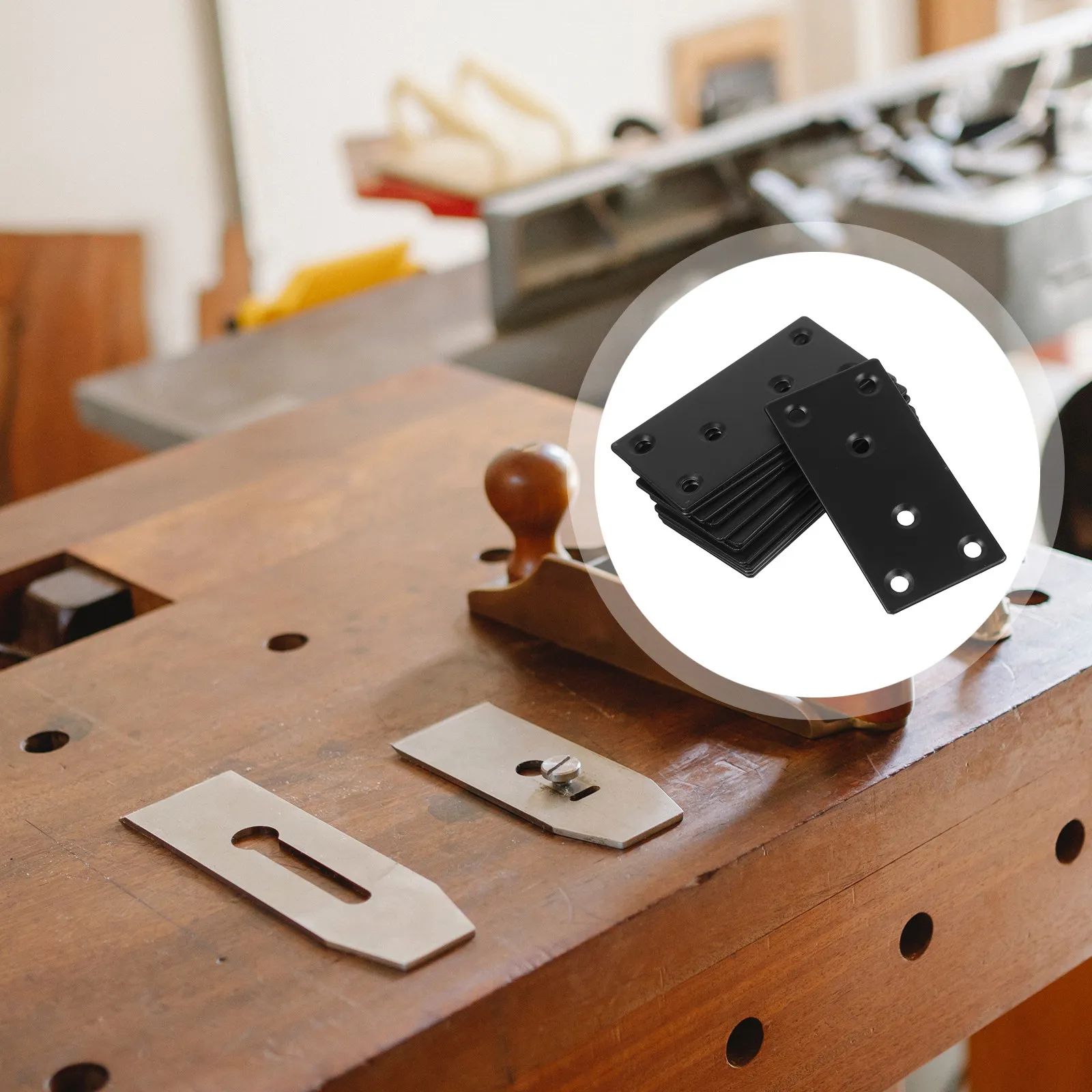 

12Pcs Black Stainless Steel Flat Brackets Corner Braces for Wood Furniture Fixing Support Mending Plates Enhanced