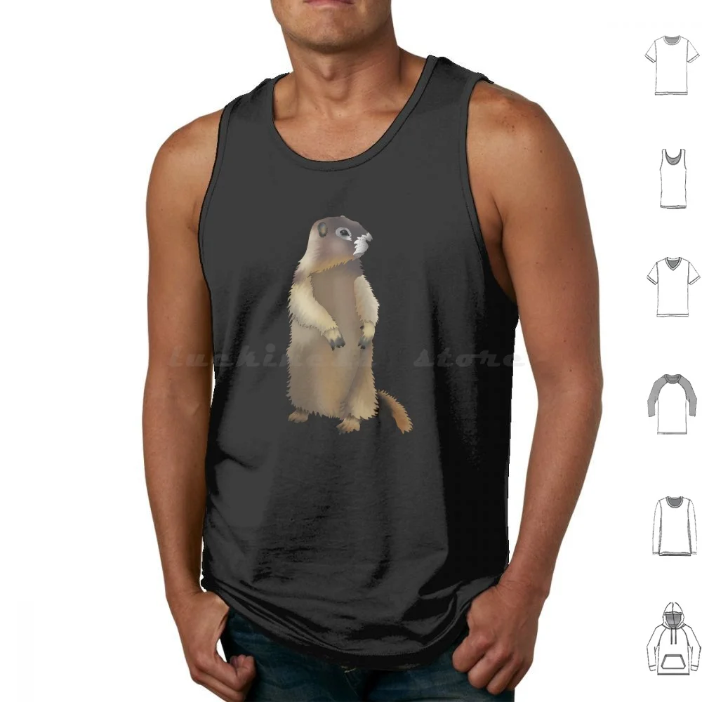 Magnificent Tank Tops Print Cotton Ground Squirrel Mountains Meme Nature Hike Wildlife