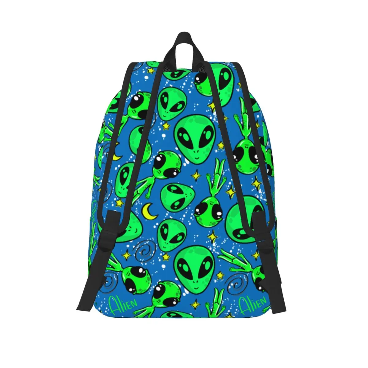 Bright Seamless Alien Backpack Elementary High College School Student Bookbag Teens Daypack Sports