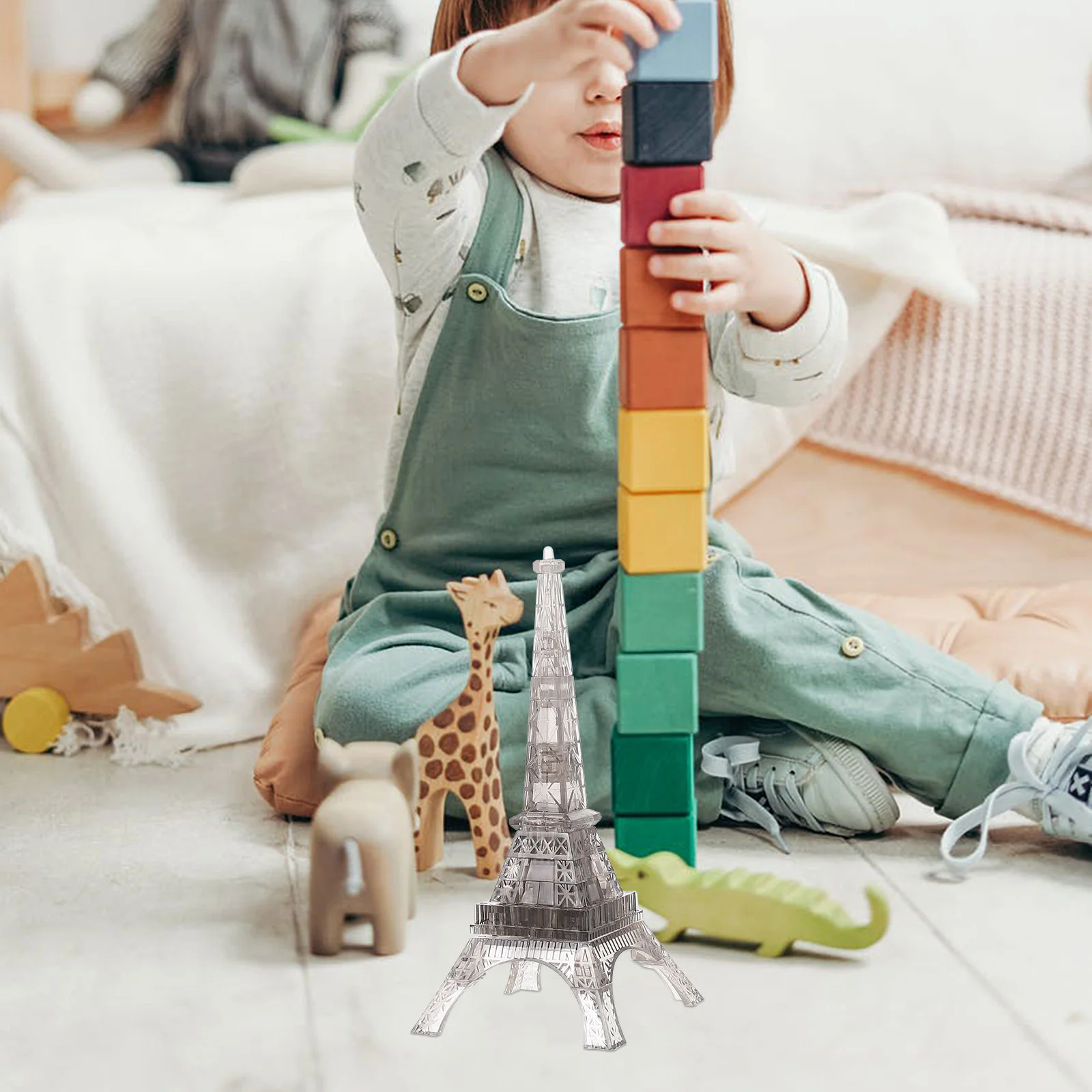 Torre Eiffel Building Blocks modello 3D puzzle Aldult cristallo trasparente plastica educativo bambino