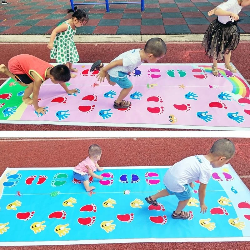 Hand And Feet Game Kids Jumping Carpet Mat Children Jump Lattice Pad Family Kindergarten Indoor Outdoor Team Toys