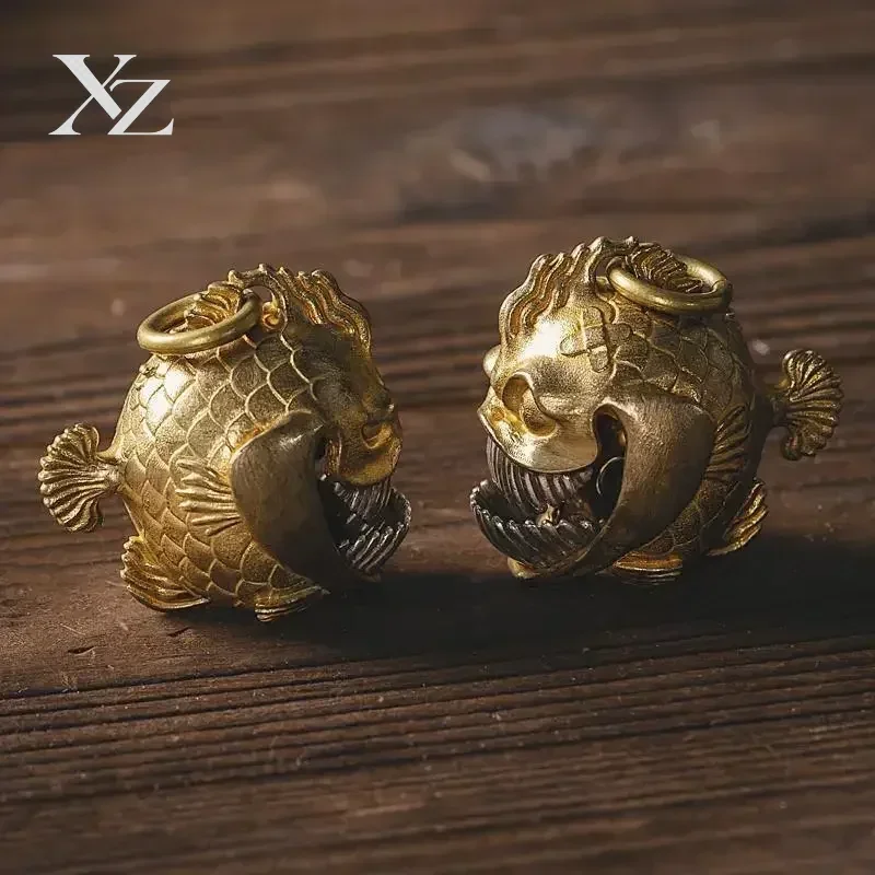 High Quality Wuchong Original Silver-Copper Keychain Piranha Smiling Bell Lucky Pendant for Key Bags – Hot Sale Durable Car