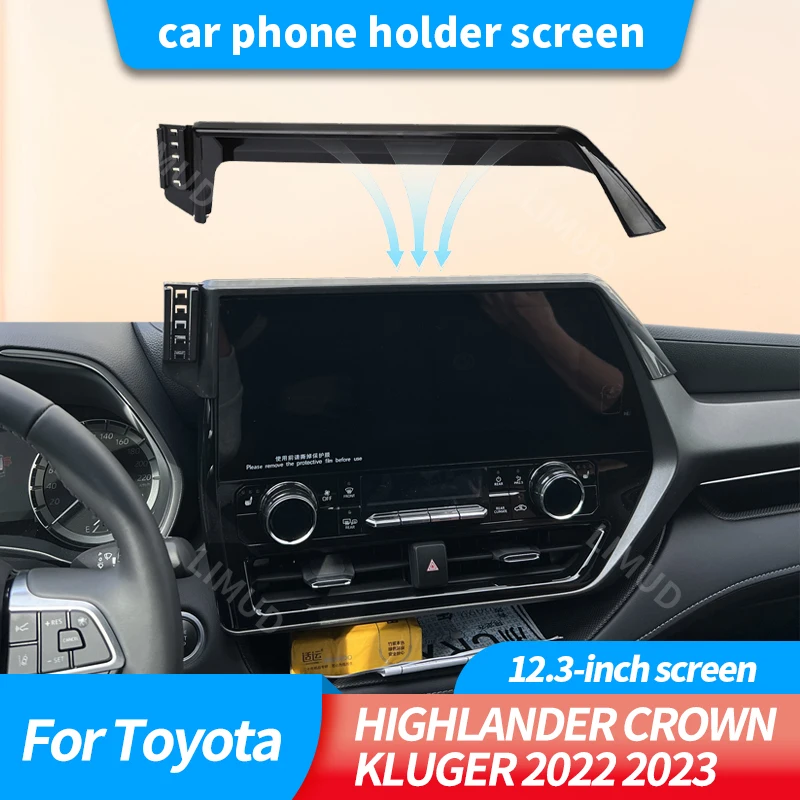 Auto-Handyhalterung GPS-Halterung Schwerkraftmontage Auto-Ständer Zubehör für Toyota HIGHLANDER CROWN KLUGER 2022 2023 12,3 Zoll