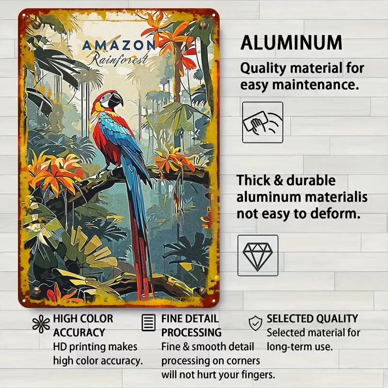 الأمازون الغابات المطيرة السفر صفيح علامات المشهد ملصق جدار ديكور علامة معدنية مخصصة للجدار الفن الديكور القهوة بار الرجعية #4