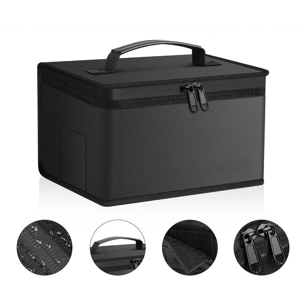 Portable Folding Lipo Safety Bag Explosion-Proof Waterproof Battery Safe Guard Pouch Top Handle Double Zipper