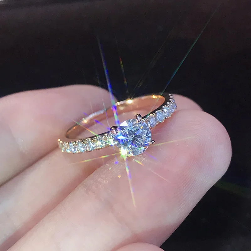 

2022 Trendy Crystal Zircon Engagement Claws Design Rings For Women Female Wedding Jewelry Accessories Gift Fashion Women Rings
