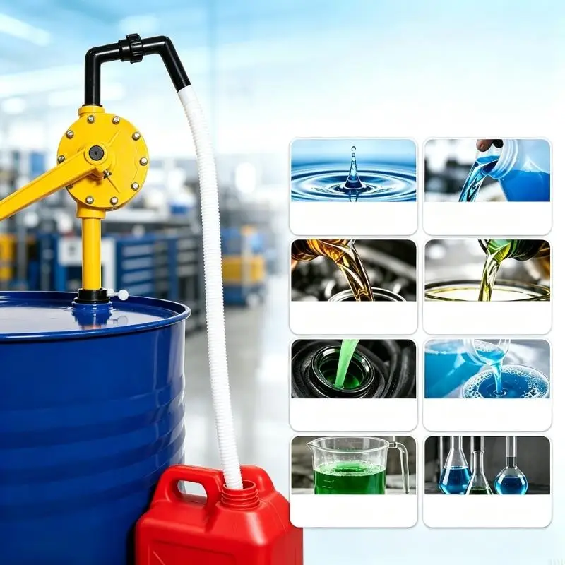 Manual Drum Pump 2 Inch Bung Fit Hand Crank Transfer Pump for 15 30 55 Gallon Drums, Drum to Container Use for Storage M4YD