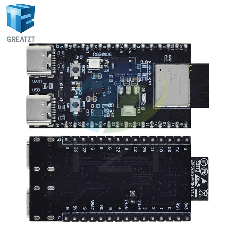 GREATZT ESP32-H2-DevKitM WiFi+Bluetooth H2 Series Thread/Zigbee/BLE ESP32-H2 ESP32-H2-DevKitM-1-N4 ESP32-H2-MINI-1 For Arduino