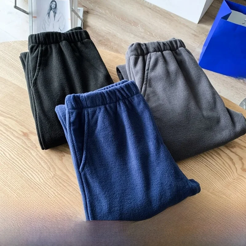 

Теплые брюки на флисовой подкладке для пар, мужские и женские, осенне-зимние, спортивные, повседневные, в стиле Харадзюку, для дома и отдыха, длинные брюки