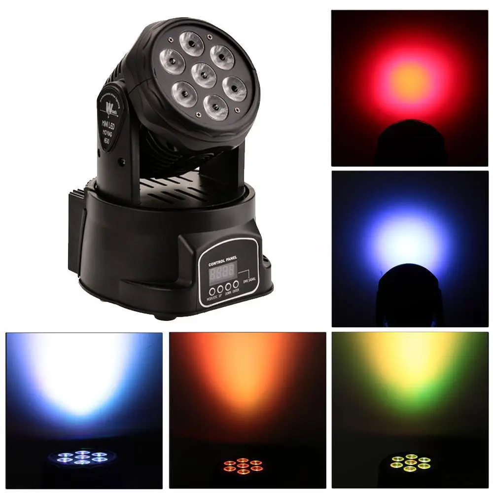 XPCLEOY Mini LED 7x12WRGBW Wash Moving Head Lighting dj disco Ball  14 channels Free shipping