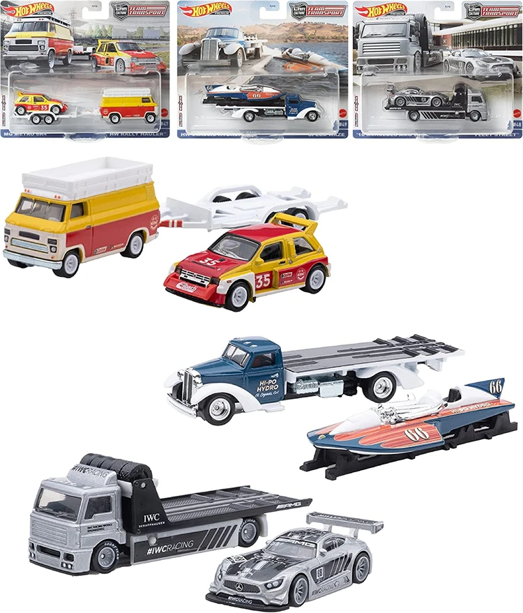 Original Hot Wheels Premium Car Culture Team Transport Vehicle 1/64 Diecast MG Metro 6R4 HW Rally Hauler Boys Toys for Children