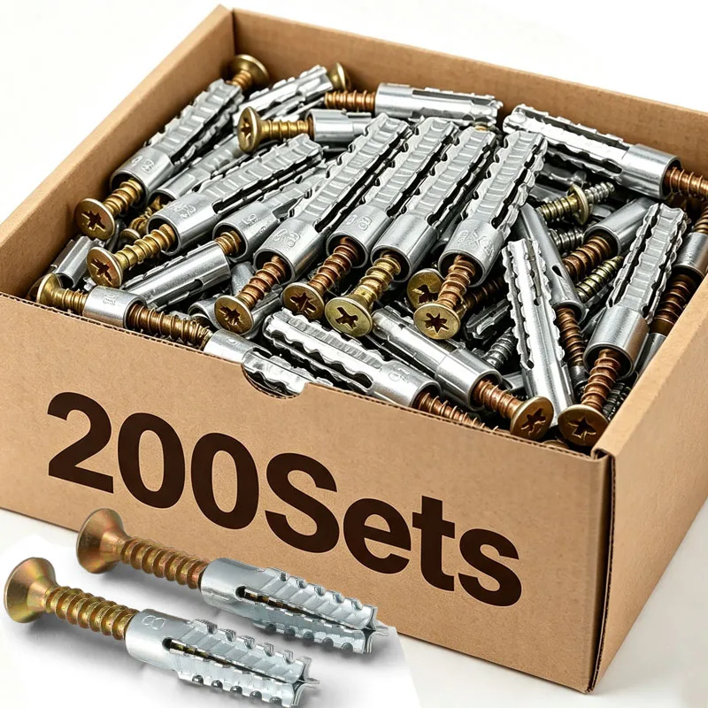 Expansion Pipe with Screw Self Tapping Screw Drilling Plug Expansion Bolt Tools for Hollow Walls Tile Drywall Anchors