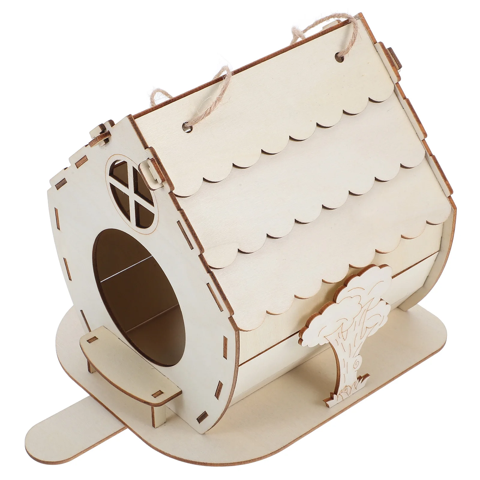 

Wooden Bird House for Garden Hanging Nests Outdoor Decorative Birds Nest Small Houses Wood Nesting Box Feeder Bird Cage Parrot