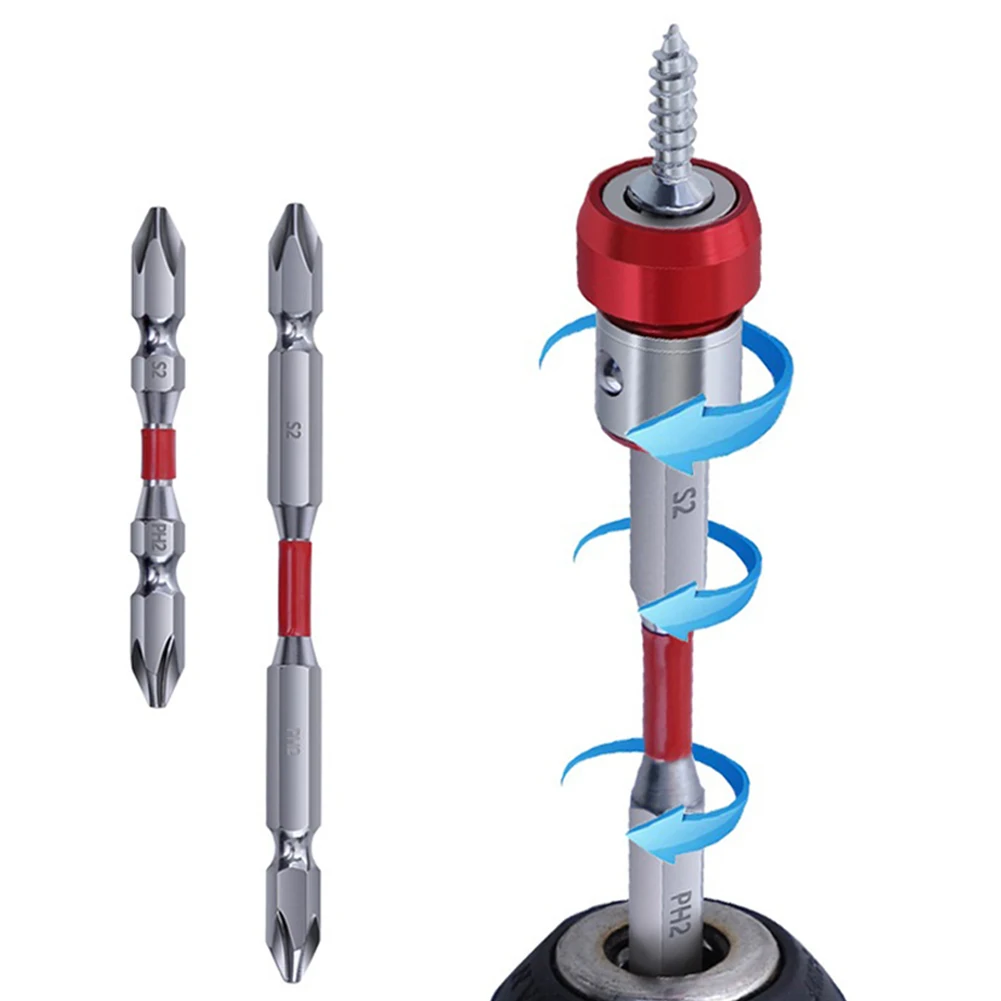 Für PH2-Schrauben, 1/4 Zoll Schaft-Bit, doppelter Kreuzkopf-Bit, legierter Stahl, Material, rutschfeste Funktion, effizienter Betrieb