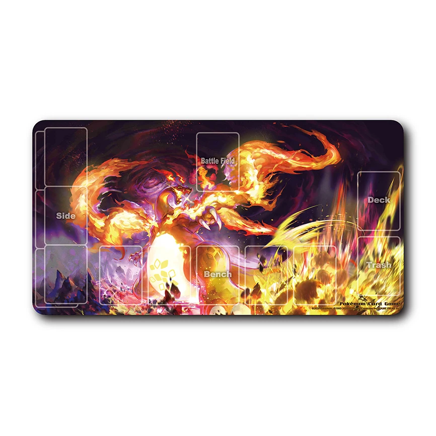 Diy 60*35*0.2cm PTCG Pokemon Dedicated Battle GAME Card Mat Pikachu Charizard Eevee Gengar Gift Toy Game Anime Table Mat