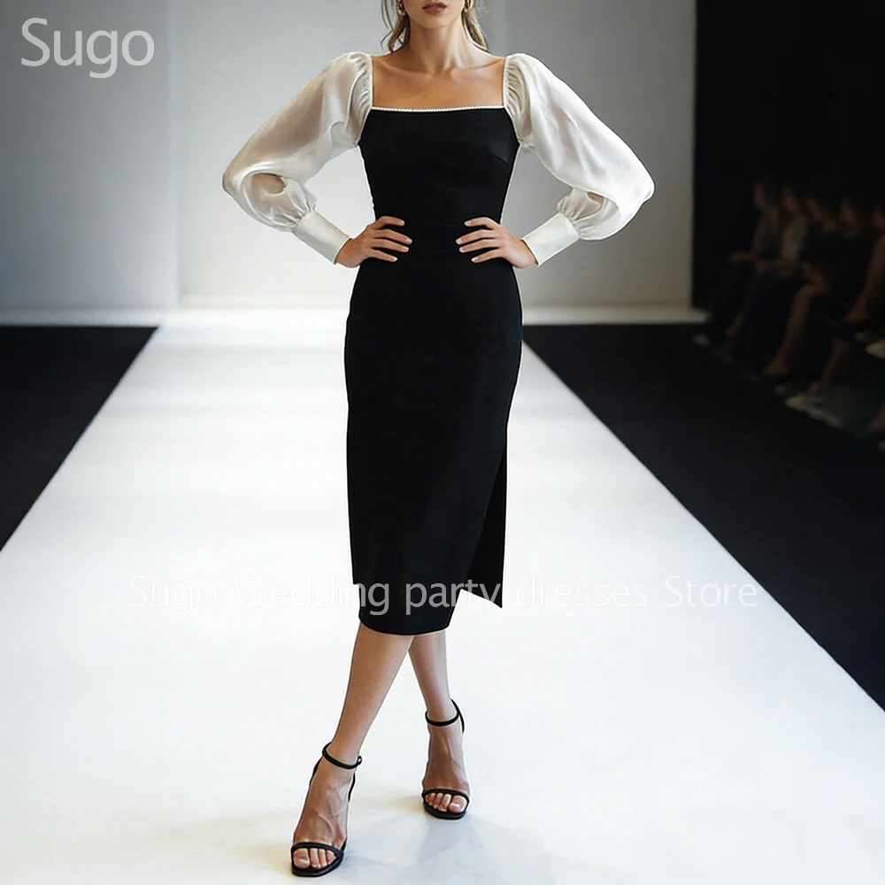 

Customized New In Simple Evening Dresses for Special Occasions Square-Neck Tea-Length Mermaid Women Prom Party Gowns 2026