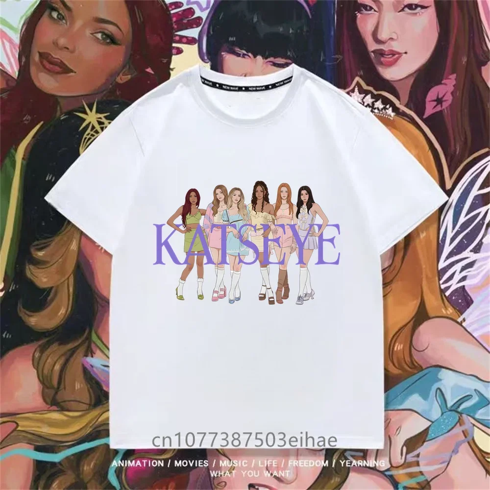 Comfortable Kids KATSEYE Design T Shirt Cotton Crew Neck Short Sleeve Casual Printed Top Boy Girl Outdoor Daily Children Apparel