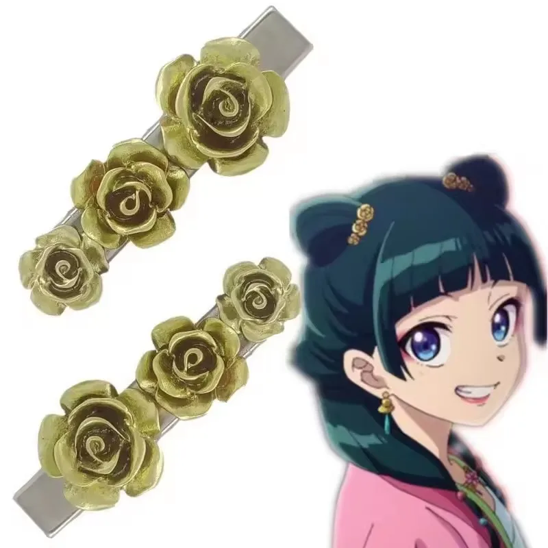 2pcs Anime The Apothecary Diaries Maomao Headdress Cosplay Alloy Flower Hair Clip Props Headwear Accessories Women Jewelry Gift