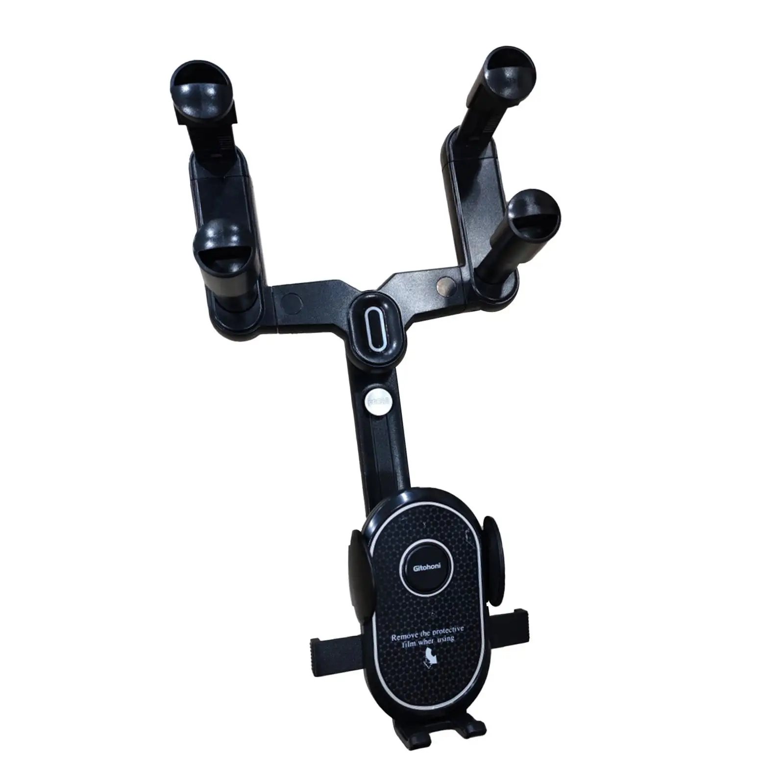 Universal Car Phone Holder Rearview Mirror Mount Adjustable Length 360 Rotatable for Mobile Device Secure Placement