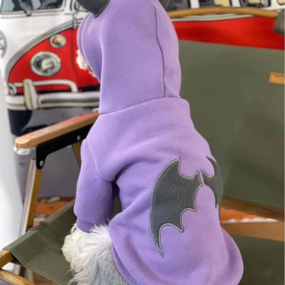 Dog Hooded Cat Winter Clothes Pet Fleece Hoodie Hooded Horn Thickened Compared To Bear Schnauzer Clothes Puppy Clothes