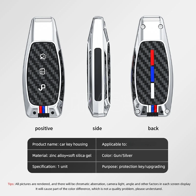 Funda de aleación de Zinc para mando a distancia de coche, carcasa protectora Fob para Ford Focus 3 4 Mondeo MK3 MK4 Fiesta Ecosport Kuga ST c-max