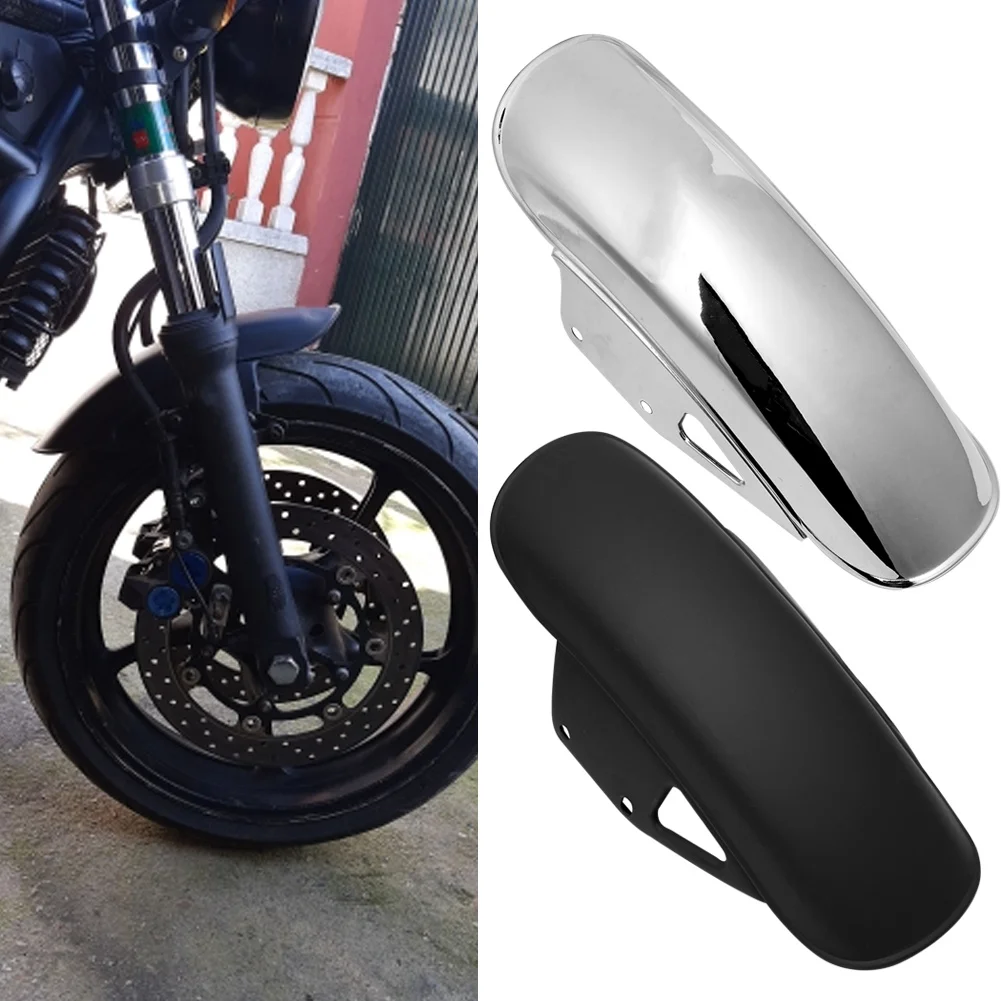 

Black/ Chrome Front Fender Mud Flap Guard Fairing Mudguard Fairing Mud Flaps Splash Guard Wheel Cover For Suzuki GN125 GN250