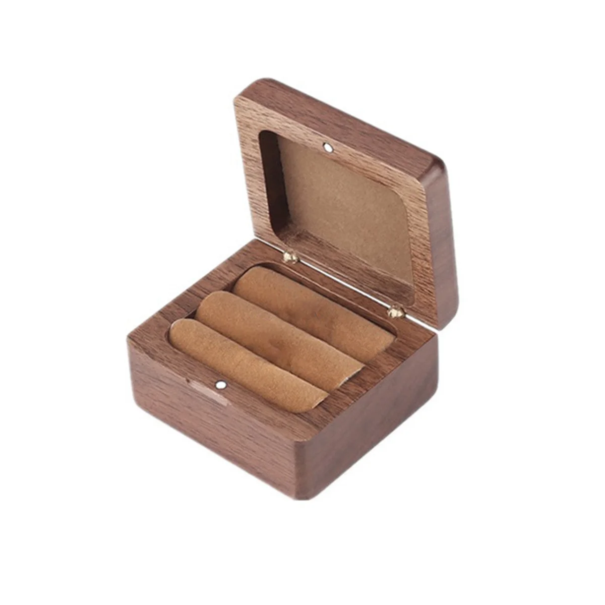 Black Walnut Wooden Portable Storage Box Solid Wood Square Ring Box Marriage Proposal Portable Storage