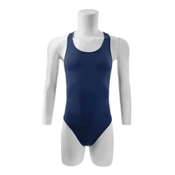 Mens Ice Silk Bodysuit Backless Singlet Jockstrap Bulge Thong Sleeveless Breathable Jumpsuit Elasticity Intimates Underwear