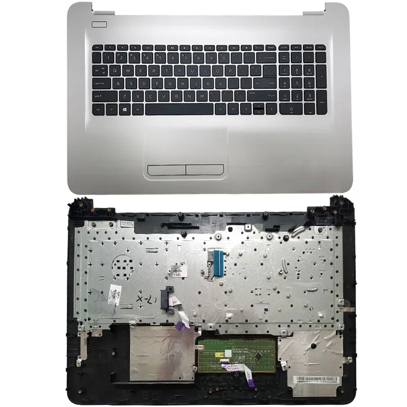 

Laptop Palmrest Upper Case US Backlit Keyboard Touchpad Silver For HP 17-X 17T-X 17-Y 17Z-Y 17-AY 856699-001 17.3"