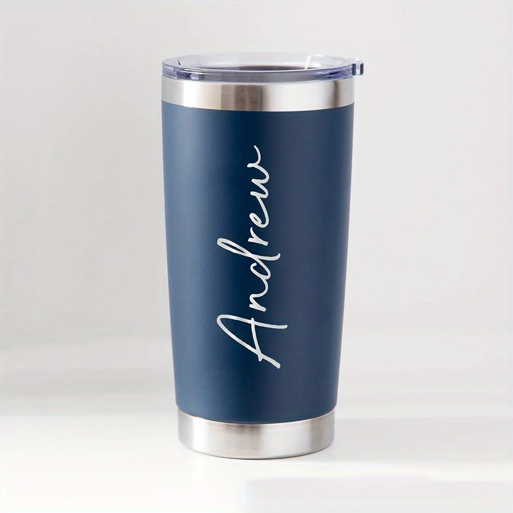 Personalized Stainless Steel Cold Drink Cup, Customizable Stainless Steel Covered Water Cup, Suitable for Outdoor Coffee Cups view 3
