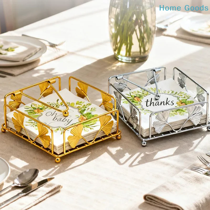 preferredRustic Metal Napkin Holder Square Paper Organizer For Kitchen Home Restaurant Cafes - Tabletop Decorative Napkin Holder