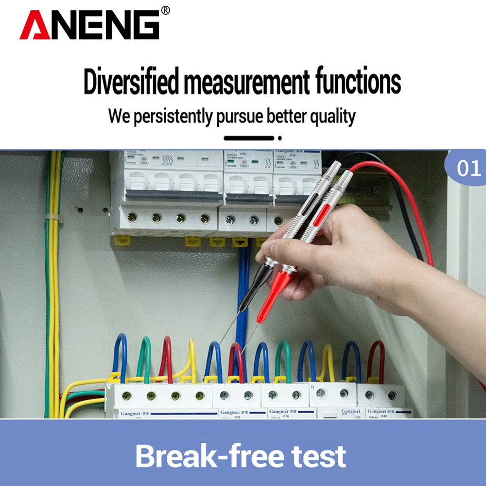 ANENG PT2002 1mm Pin igła do przekłuwania izolacji nieniszcząca multimetr sonda testowa 10A 600V do przewodu pomiarowego 2mm