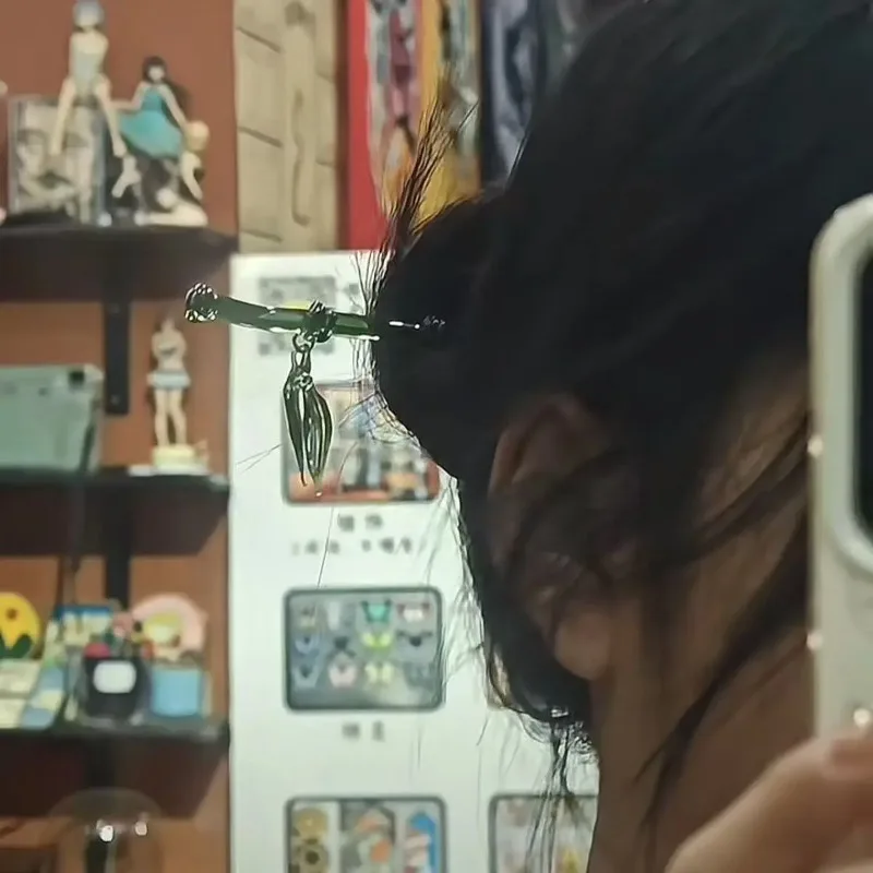 

Аксессуары для волос в китайском стиле для ханьфу, восточная шпилька с листьями бамбука, ручная резная палочка для волос из эко-смолы с акцентами, парикмахерские инструменты