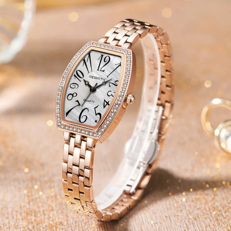 RINASCITA D033 Orologi da donna di moda di lusso Abiti Tounneau Orologi minimalisti in cristallo per donna Orologio al quarzo Orologio