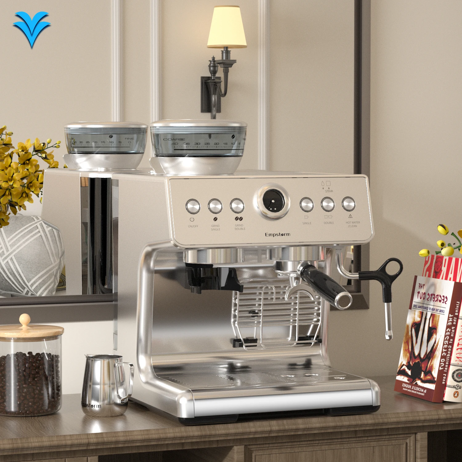 

Empstorm Espresso Machine Premium Portable 20Bar Power Pressure Pump Professional Manual Coffee Machine for Home and Office