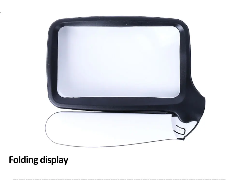 Tragbare quadratische Klapplupe mit 5 LED-Leuchten, professionelle hochauflösende optische Lupe zum Lesen älterer Menschen – Detail 5